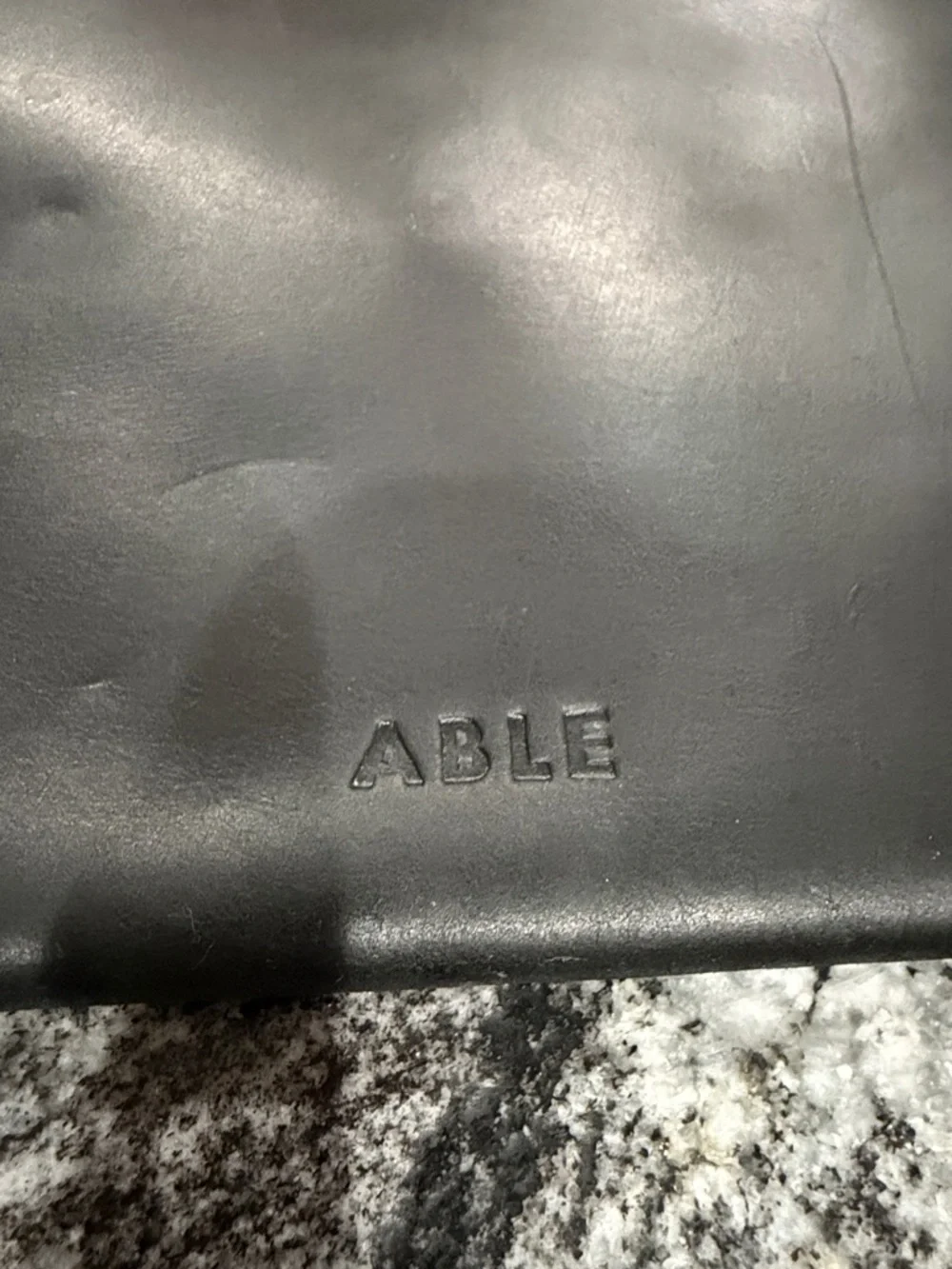 ABLE Black Leather Envelope Clutch